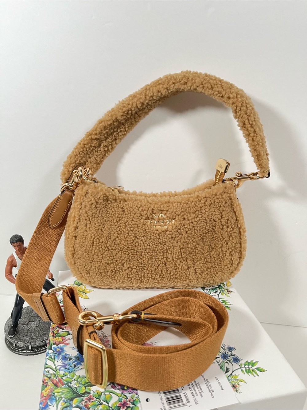 Coach Teri Mini Crossbody Bag In Shearling NWT - Picture 2 of 14
